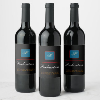 create your personalize simple christmas wine label
