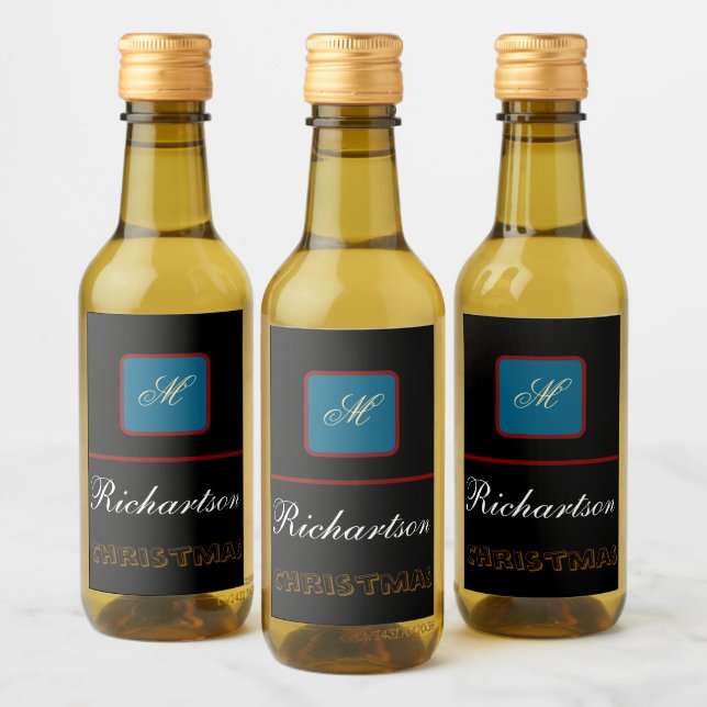 create your personalize simple christmas  wine label (Bottles)
