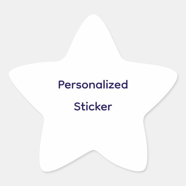 Create Your Personalize  Star Sticker (Front)