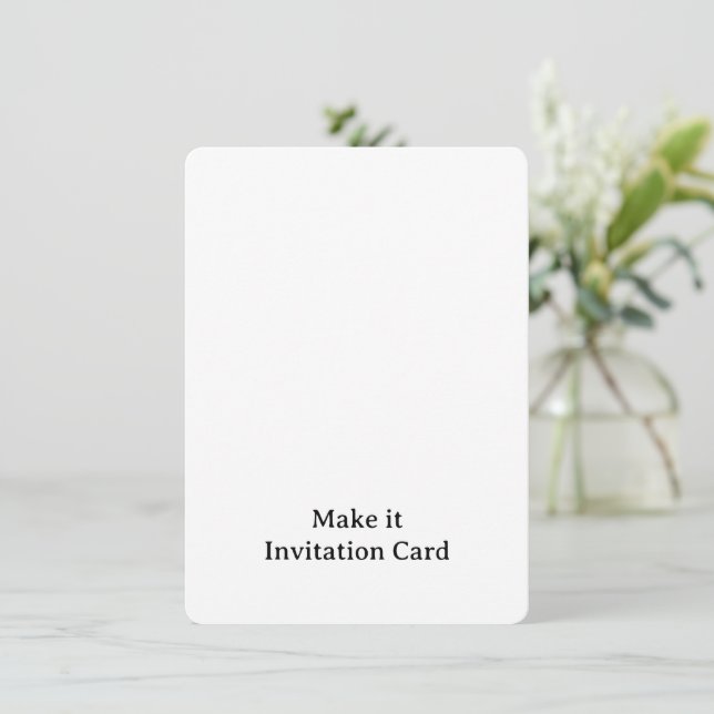 Create Your Personalized 4.5" x 6.25" Rounded  Invitation (Standing Front)