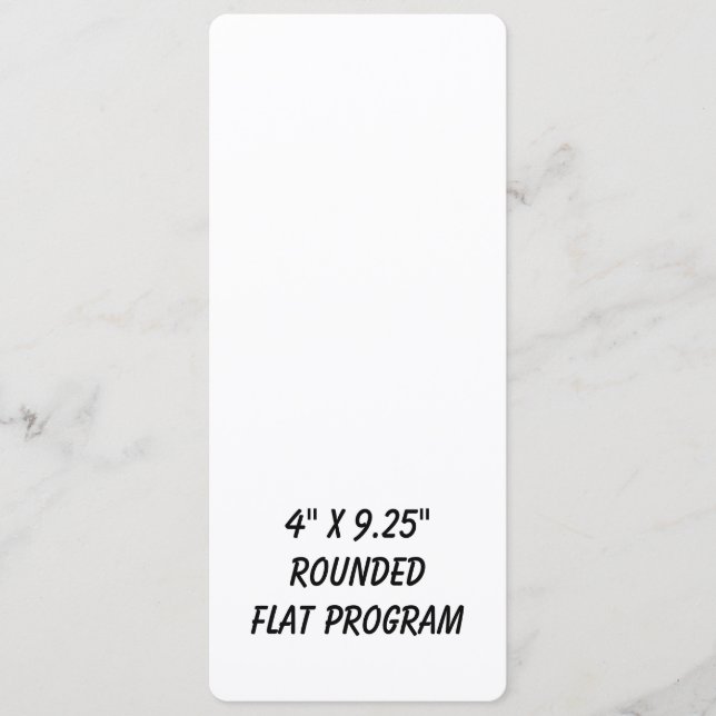 Create Your Personalized 4" x 9.25" Rounded Flat Program (Front)
