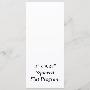 Create Your Personalized 4" x 9.25" Squared Flat Program