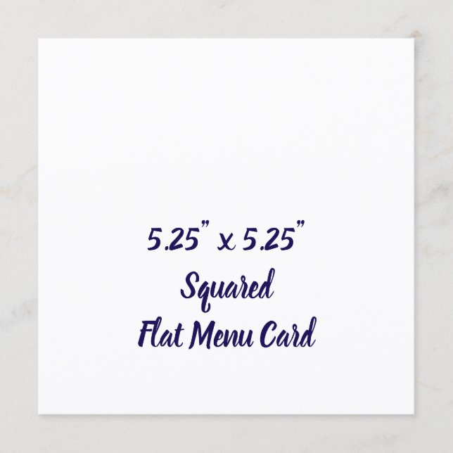 Create Your Personalized 5.25"x5.25" Squared Flat Menu (Front)