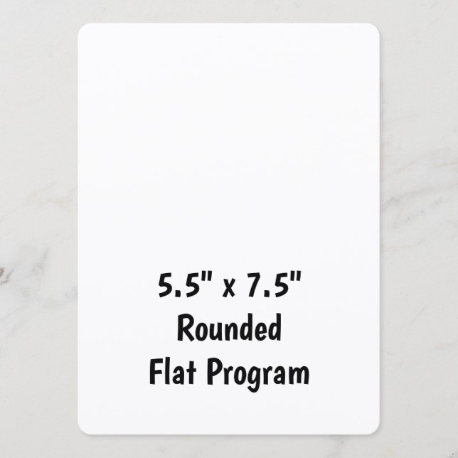 Create Your Personalized 5.5" x 7.5" Rounded Flat Program (Front)
