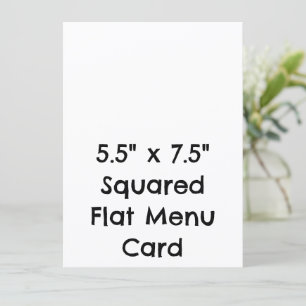 Create Your Personalized 5.5" x 7.5" Squared Flat Menu