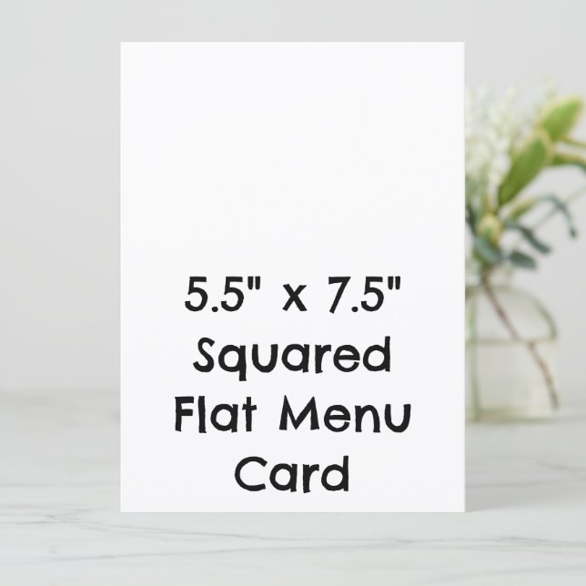 Create Your Personalized 5.5" x 7.5" Squared Flat Menu (Standing Front)