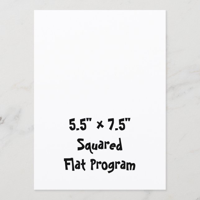 Create Your Personalized 5.5" x 7.5" Squared Flat Program (Front)
