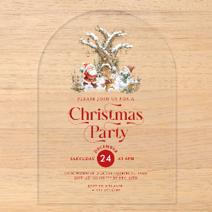 Create Your Personalized Christmas Party Invite Acrylic Invitations