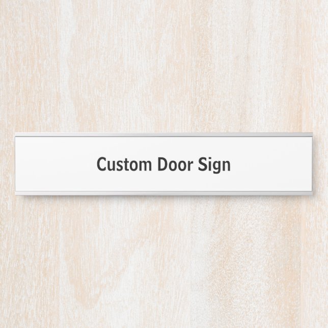 Create Your Personalized Long Silver Door Sign (Front)