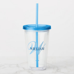 Create Your Personalized Monogram Name Black Acrylic Tumbler