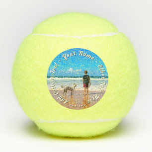 Create Your Pet Photo Tennis Balls Gift with Text
