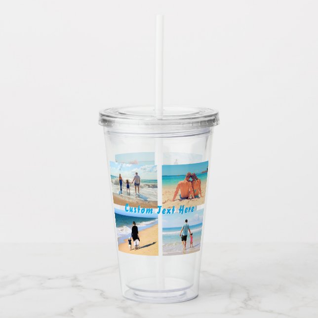 Create Your Photo Collage and Text Acrylic Tumbler (Front)