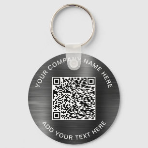 Create Your QR Code Promotional Grey Keychain
