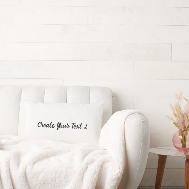 Create Your Text Black Colour Text Printed Soft Lumbar Pillow (Couch)