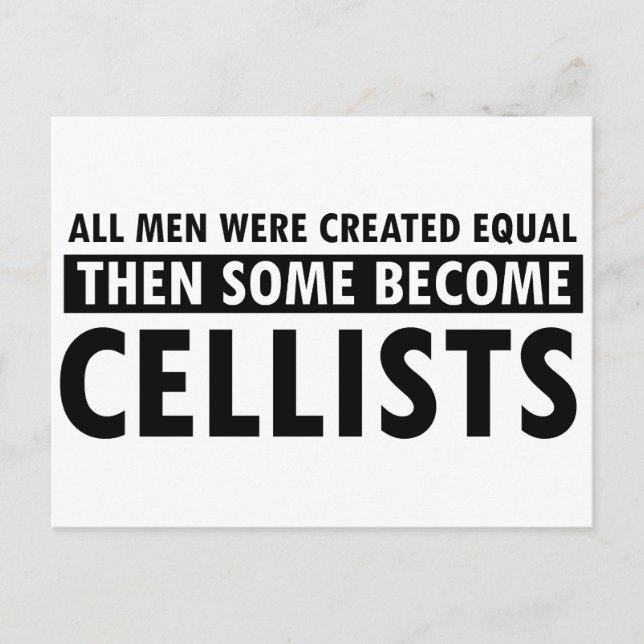 Created equally Cellists design Postcard (Front)