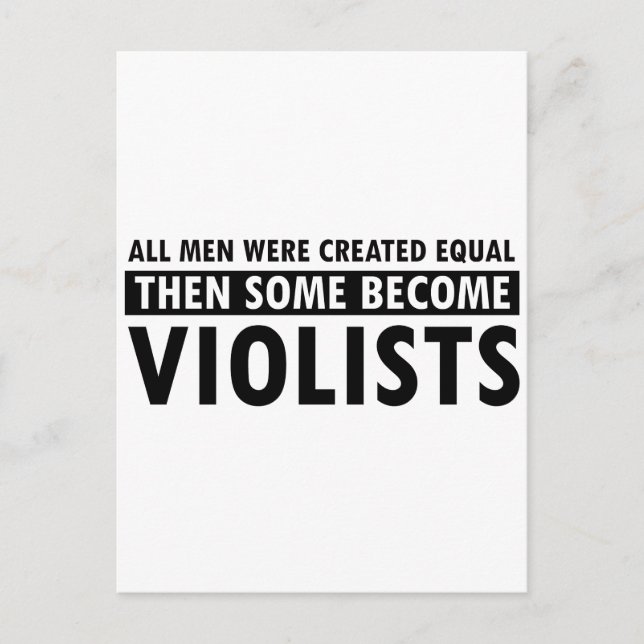 Created equally violists design postcard (Front)
