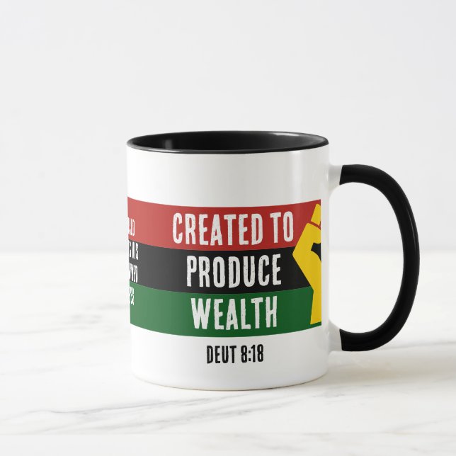 CREATED TO PRODUCE WEALTH Black-Owned Business Mug (Right)