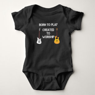 Created to Worship Christian Guitar Player Baby Bodysuit