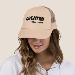Created With a Purpose, Christian, bible verse Trucker Hat