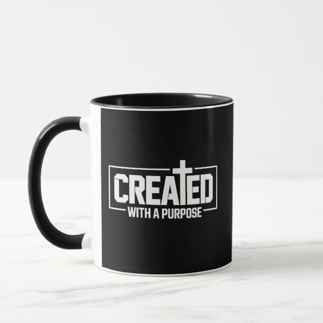 Created With A Purpose Christian Blessed Bible  Mug (Left)