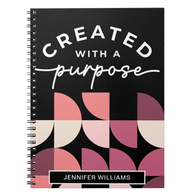 Created with a purpose Christian notebook (Front)