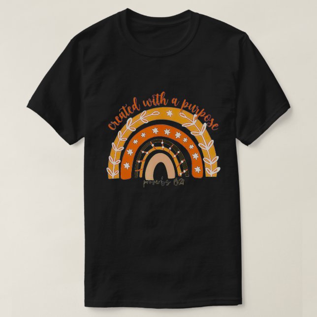 Created With A Purpose, Christian Quotes  T-Shirt (Design Front)