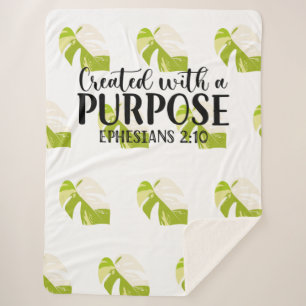 Created with a purpose Ephesians 2:10 Sherpa Blanket