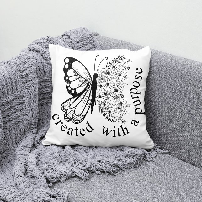 Created With a Purpose  Throw Pillow (Creator Uploaded)