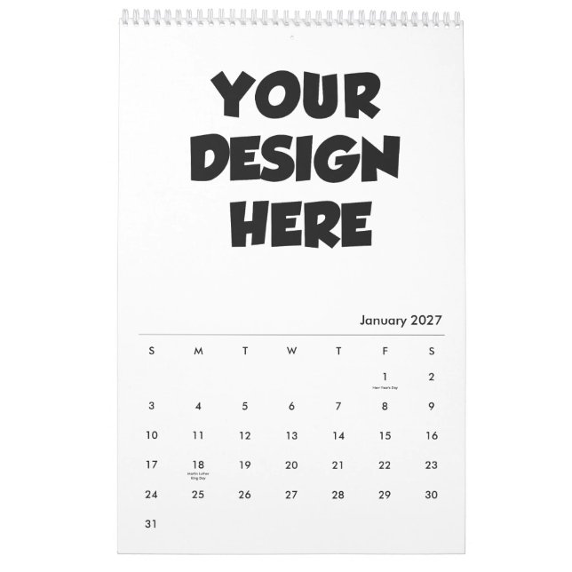 Créateur de calendrier gratuit - Calendrier person (Jan 2027)