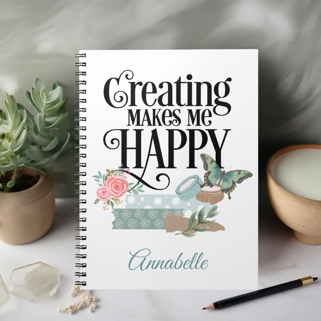 Creating Makes Me Happy Spiral Photo Notebook (Creator Uploaded)