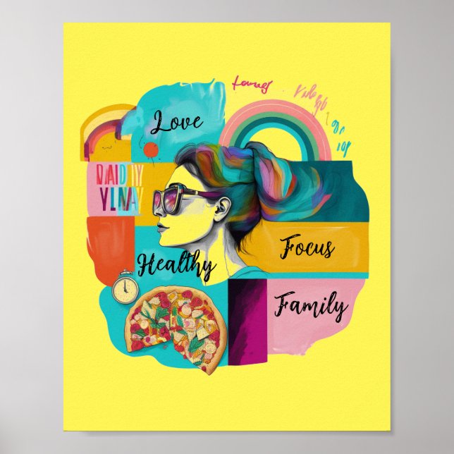Creating My Dream Life: Yellow Vision Board   Poster (Front)