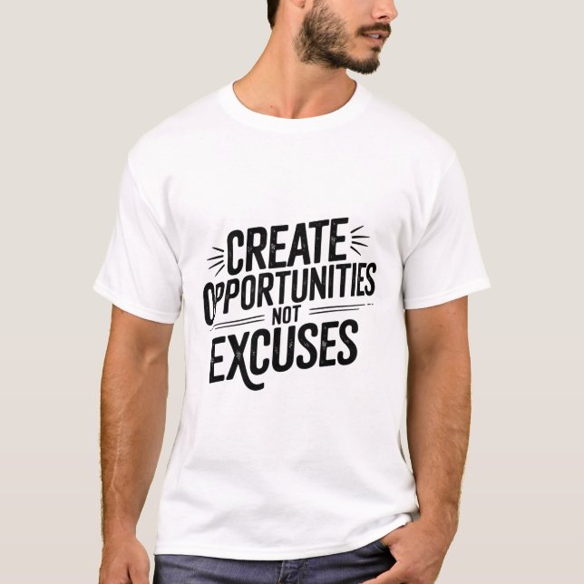 Creating opportunities, not excuses. T-Shirt (Front)