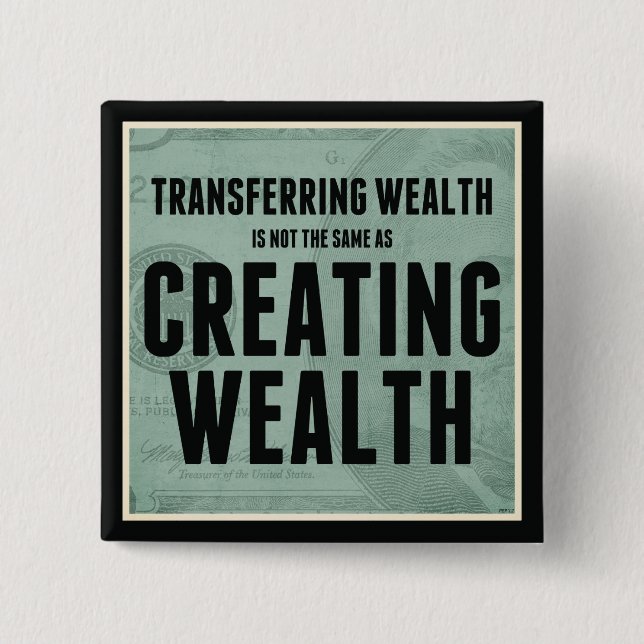Creating Wealth 2 Inch Square Button (Front)