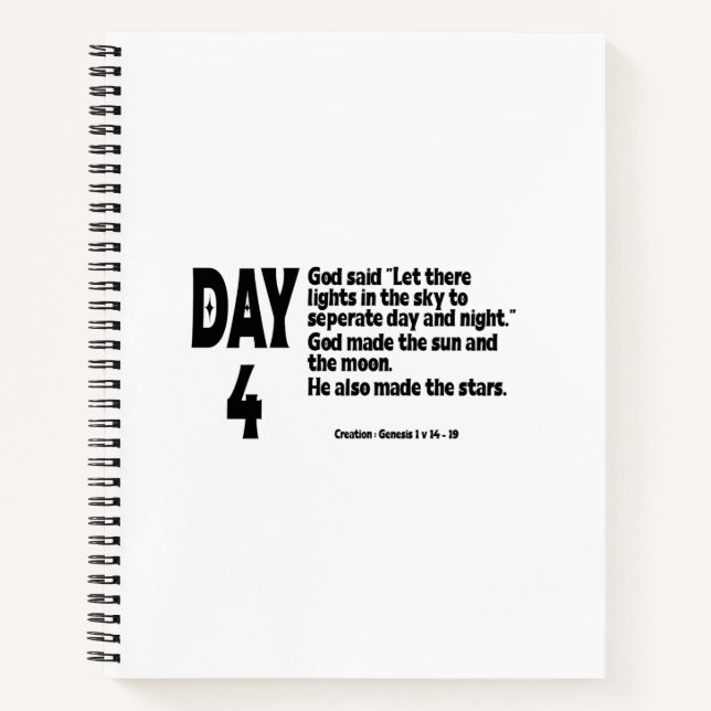 CREATION: DAY 4 NOTEBOOK (Front)