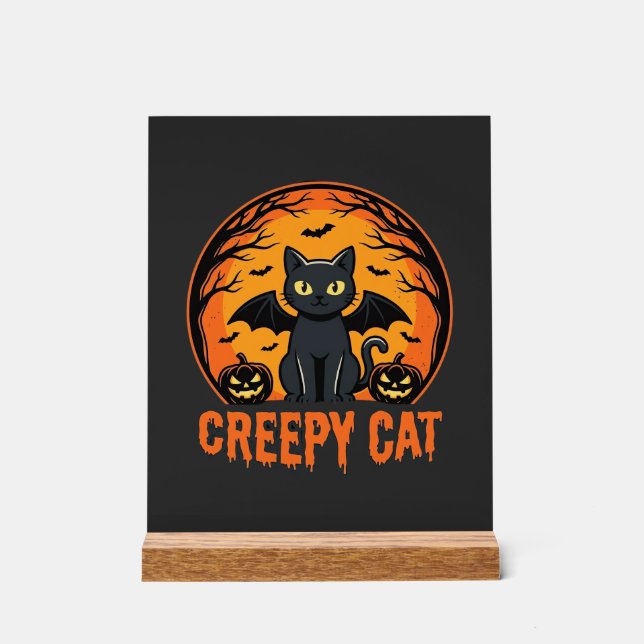Création graphique de chat effrayant Halloween cha (Recto)
