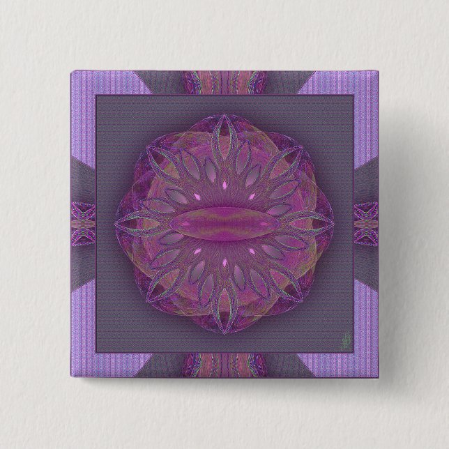 Creation Mandala 2 Inch Square Button (Front)