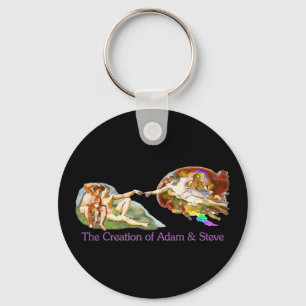 Creation of Adam and Steve Keychain