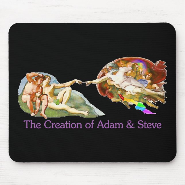 Creation of Adam and Steve Mouse Pad (Front)