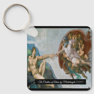 Creation of Adam by Michelangelo Keychain