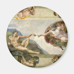 Creation of Adam by Michelangelo, Vintage Fine Art Magnet