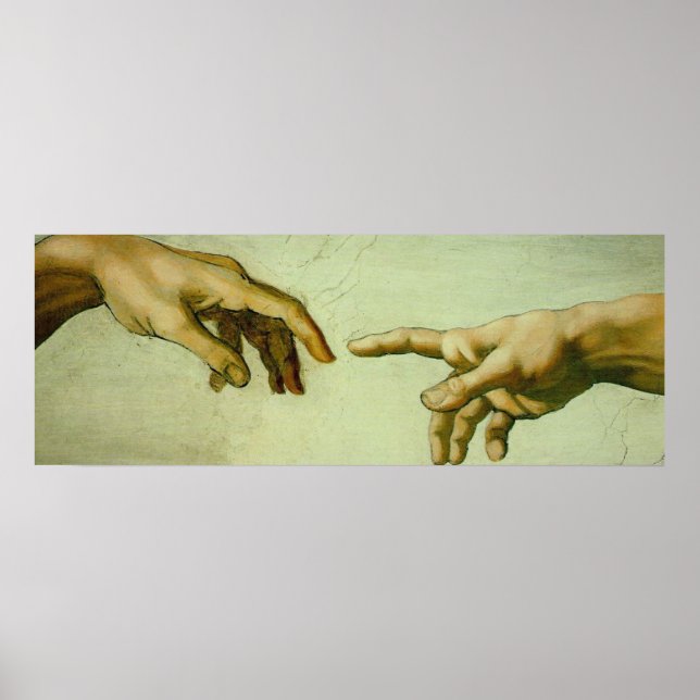 Creation of Adam (detail-hands) Poster (Front)