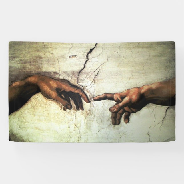 Creation of Adam - Hands Michelangelo 1475 - 1564 Banner (Horizontal)