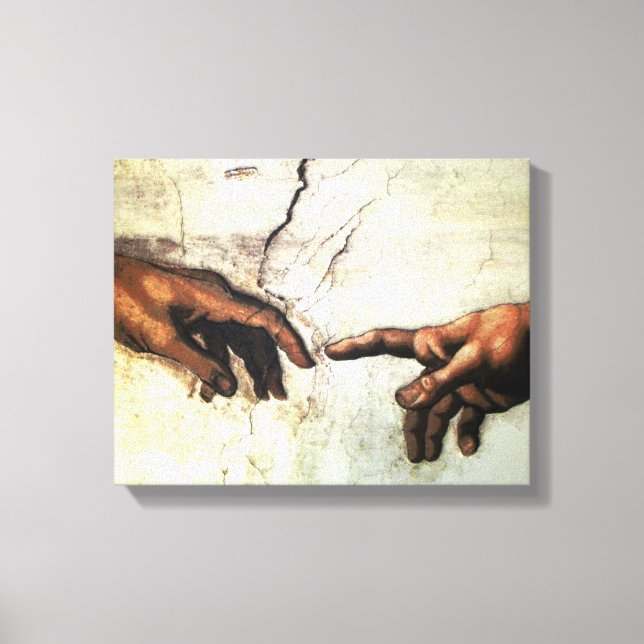 Creation of Adam - Hands Michelangelo 1475 - 1564 Canvas Print (Front)