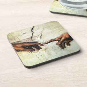 Creation of Adam - Hands Michelangelo 1475 - 1564 Coaster
