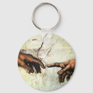 Creation of Adam - Hands Michelangelo 1475 - 1564 Keychain