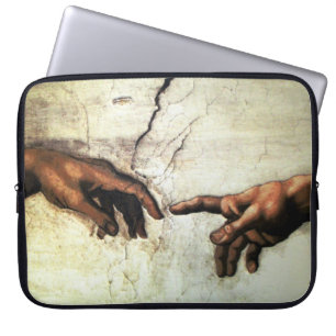 Creation of Adam - Hands Michelangelo 1475 - 1564 Laptop Sleeve
