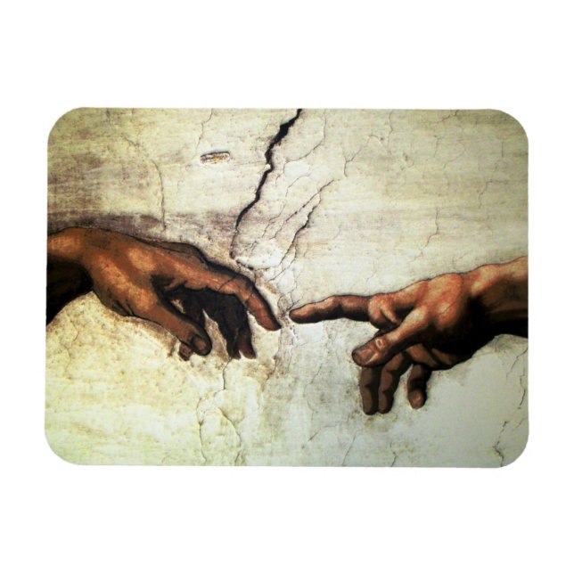 Creation of Adam - Hands Michelangelo 1475 - 1564 Magnet (Horizontal)