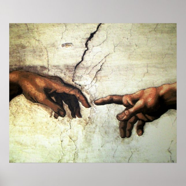 Creation of Adam - Hands Michelangelo 1475 - 1564 Poster (Front)