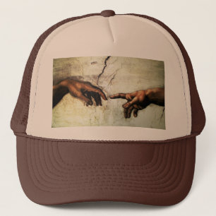 Creation of Adam - Hands Michelangelo 1475 - 1564 Trucker Hat
