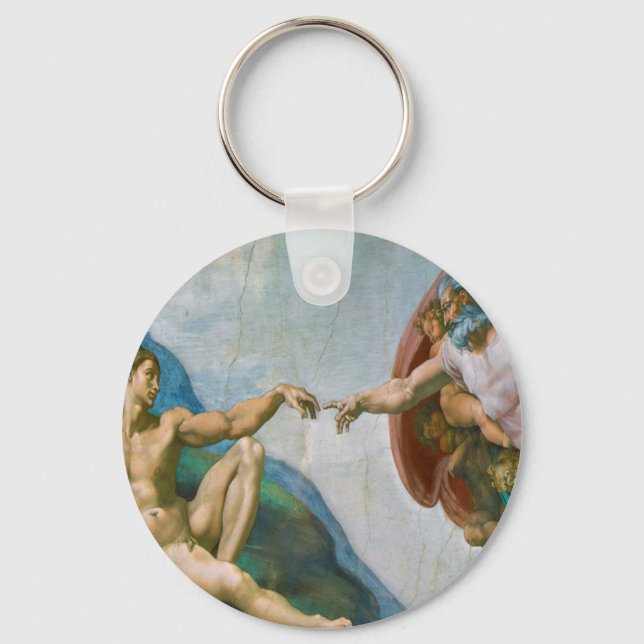 Creation of Adam - Michelangelo 1475 - 1564 Keychain (Front)